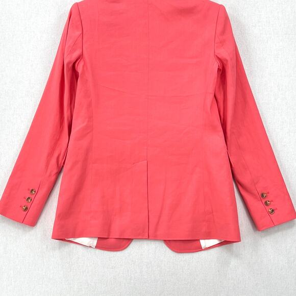ALC Donovan Linen Blend Blazer Womens 00 Dark Grapefruit Coral Classic Office - Picture 7 of 16